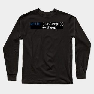 while (!asleep()) ++sheep blue Long Sleeve T-Shirt